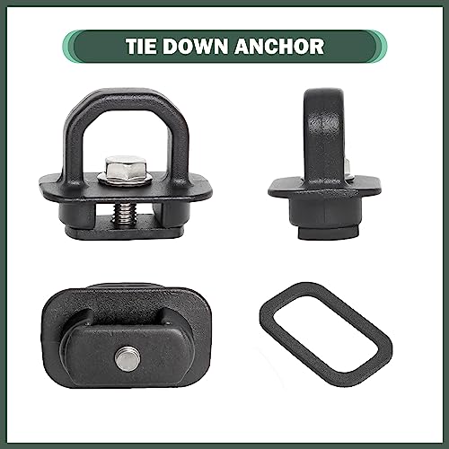 Phamyor Aluminum Tie Down Anchors Truck Bed Side Wall Anchor fit for 2007-2023 Chevy Silverado/GMC Sierra, 2015-2023 Chevy Colorado/GMC Canyon, Truck Bed Cargo Hooks, DZ97903, Black, 9pcs - Image 3