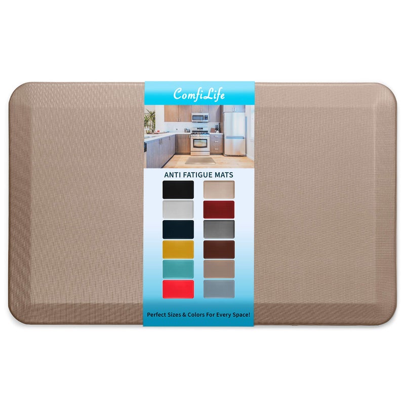 ComfiLife Anti Fatigue Floor Mat  34 Inch Thick Kitchen Mats for Floor Standing Desk Mat Kitchen Rug  Comfort at Home Office  Durable  Stain Resistant  NonSlip Bottom 20 x 32 Rose Gold
