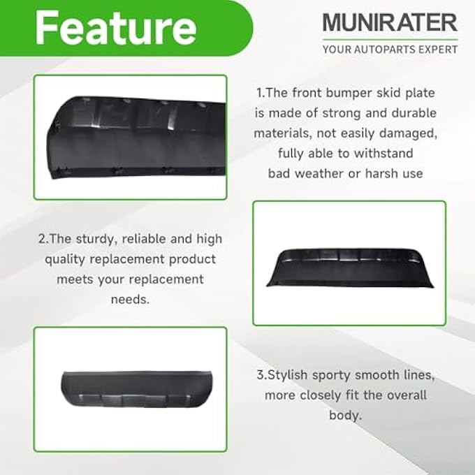 munirater Front Bumper Valance Lower Skid Plate Panel Black Replacement for 2016-2020 Toyota Tacoma TO1095205 5391104210 B077C14STM - Image 3