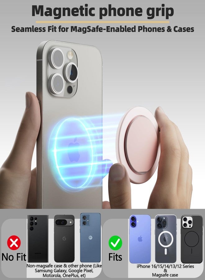 SEMBO YIUS Ultra-Thin for MagSafe Phone Grip, Multi-Angle Cell Phone Ring Holder Stand with Flexible 360° Rotation Metal Hinge, Magnetic Finger Grip Kickstand for iPhone 16/15/14/13/12 - Image 4