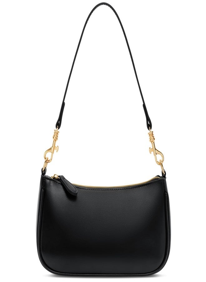 KKXIU Small Shoulder Bag for Women - Mini Purses for Women Vegan Leather Purse Classic Retro Handbag with Removable Strap (Black) - Image 1