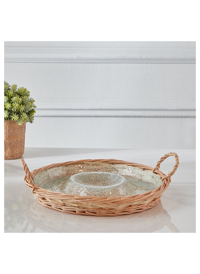 Home Box Minimalist 2-Piece Glass Serving Tray Set 32.6x32.7x10.4 cm  - Image 2