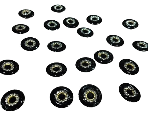 RD creator zone RD creator zone Black Colour Handmade Buttons with Golden Dori Embroidery Work for Sweaters Kurtis Jackets Blouses Suits Dresses Decoration DIY Crafts25 PCS - Image 1