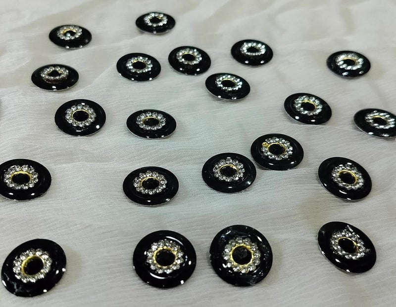 RD creator zone RD creator zone Black Colour Handmade Buttons with Golden Dori Embroidery Work for Sweaters Kurtis Jackets Blouses Suits Dresses Decoration DIY Crafts25 PCS - Image 2
