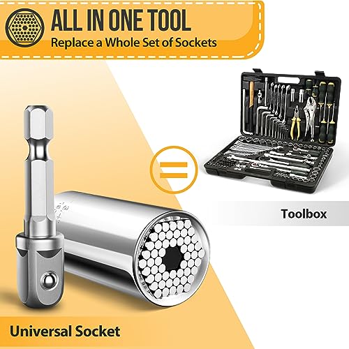 SOOFUN Super Universal Socket Tools Set - Power Drill Adapter Grip Socket for Men and Women - Cool Gadgets and Stocking Stuffers Ideas for Dad, Husband, Him - Image 5