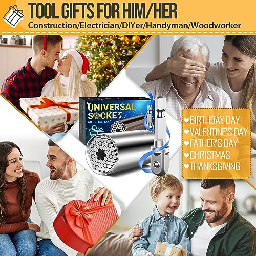 SOOFUN Super Universal Socket Tools Set - Power Drill Adapter Grip Socket for Men and Women - Cool Gadgets and Stocking Stuffers Ideas for Dad, Husband, Him - Image 2