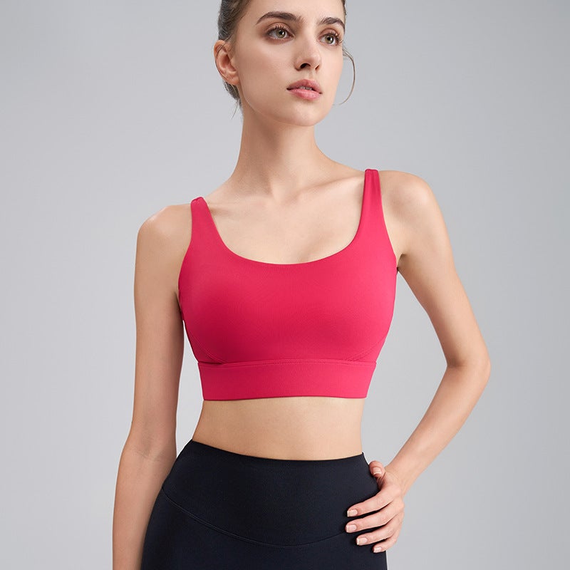 Generic Big U Back Sports Underwear Womens High Intensity Sports Bra Beauty Back Fitness Underwear Running Fitness Clothes Yoga Vest Wild berry 