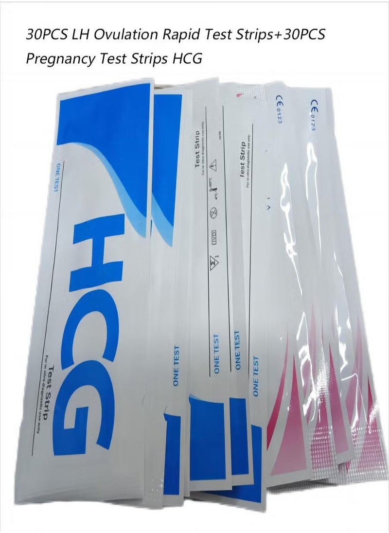 HCG 60-Piece Pregnancy Test Strips HCG and LH Ovulation Rapid Test Strips,Midstream Fertility Diagnostic Home Test and Quick Early Detection of Pregnancy Early Pregnancy Tests Set  - Image 1
