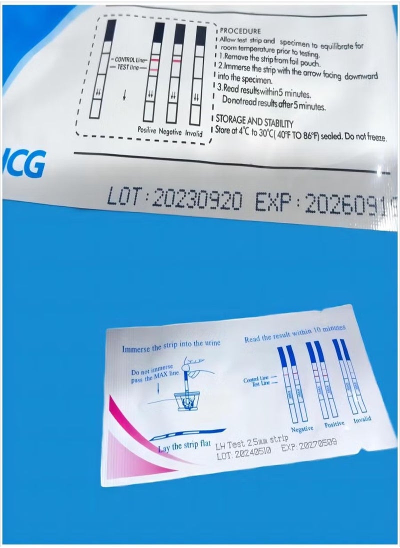 HCG 60-Piece Pregnancy Test Strips HCG and LH Ovulation Rapid Test Strips,Midstream Fertility Diagnostic Home Test and Quick Early Detection of Pregnancy Early Pregnancy Tests Set  - Image 2