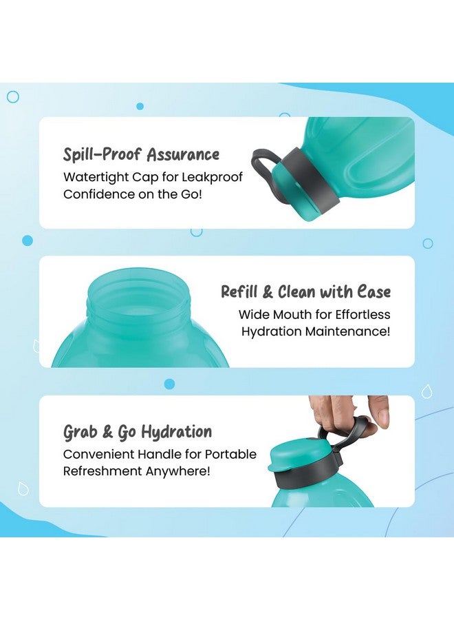 oliveware Jumbo 2 Litre Water Bottle, 100% Leak Proof, BPA Free Premium Plastic Bottle, for Home, Office & Gym, Sturdy with Holder, Pack of 3 (Multi) - Image 2