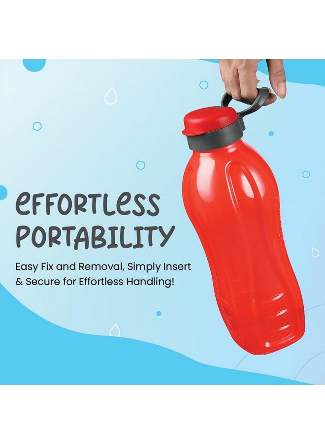 oliveware Jumbo 2 Litre Water Bottle, 100% Leak Proof, BPA Free Premium Plastic Bottle, for Home, Office & Gym, Sturdy with Holder, Pack of 3 (Multi) - Image 4