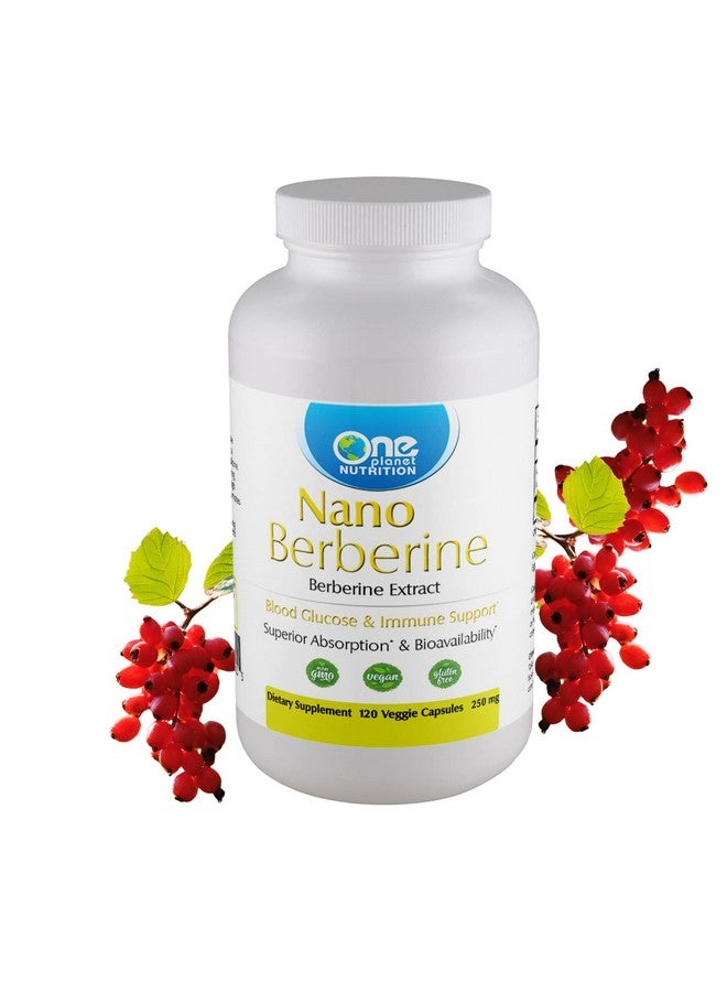 One Planet Nutrition Nano Berberine 250 mg Veggie Capsules (120 Servings), Berberis Extract, Nano for Enhanced Absorption, Supports Vitality and Cellular Balance, Non-GMO, Vegan, Gluten-Free - Image 1