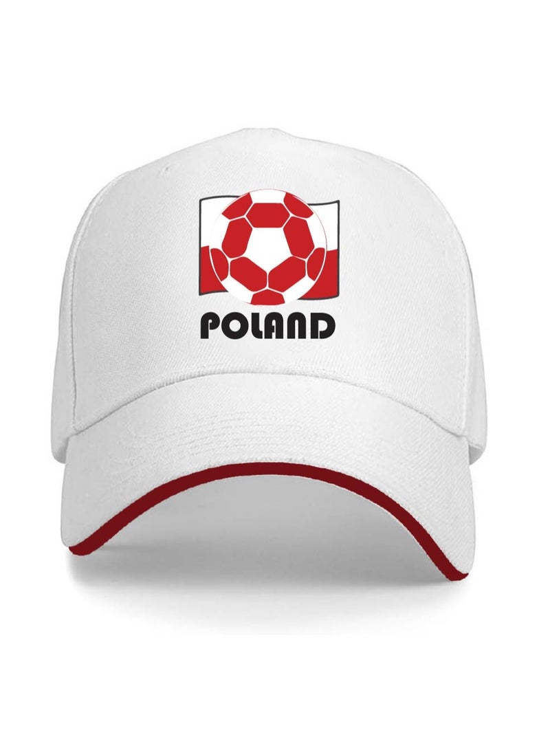 PRINTSHOP4ME Poland Unisex Adult Football Cap for Both Men and Women With Metal Adjustable Buckle Closure - Perfect for Football Fans, Match Days, Outdoor Activities, and Everyday Wear - Image 1