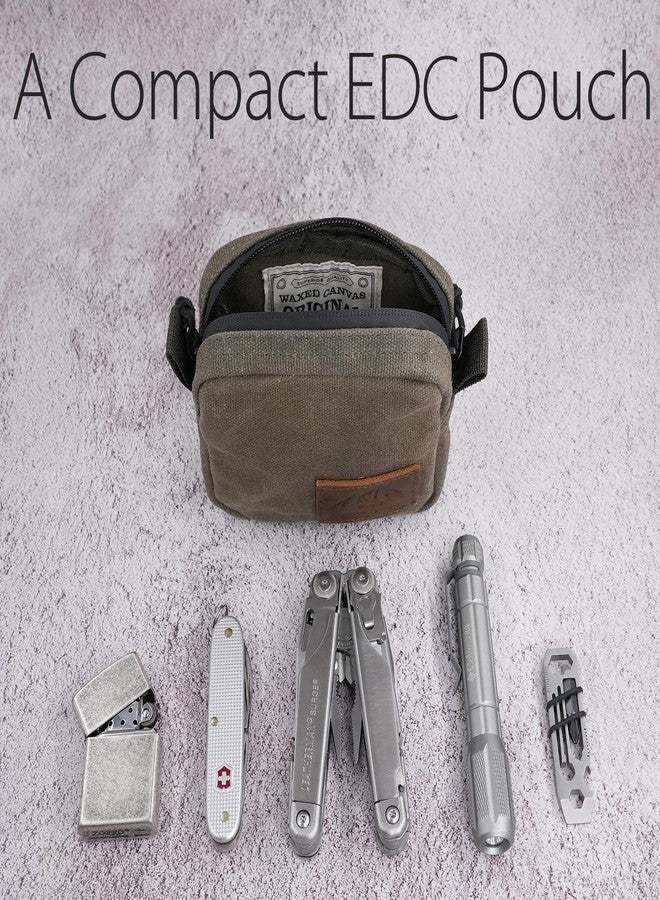 diodrio Belt Pouch for Men Women YKK Zippers EDC Pouch, Belt Bag Waist Pack for Traveling, Hiking, Outdoors, Water Resistant, Heavy Duty Waxed Canvas, Olive, Small - Image 4