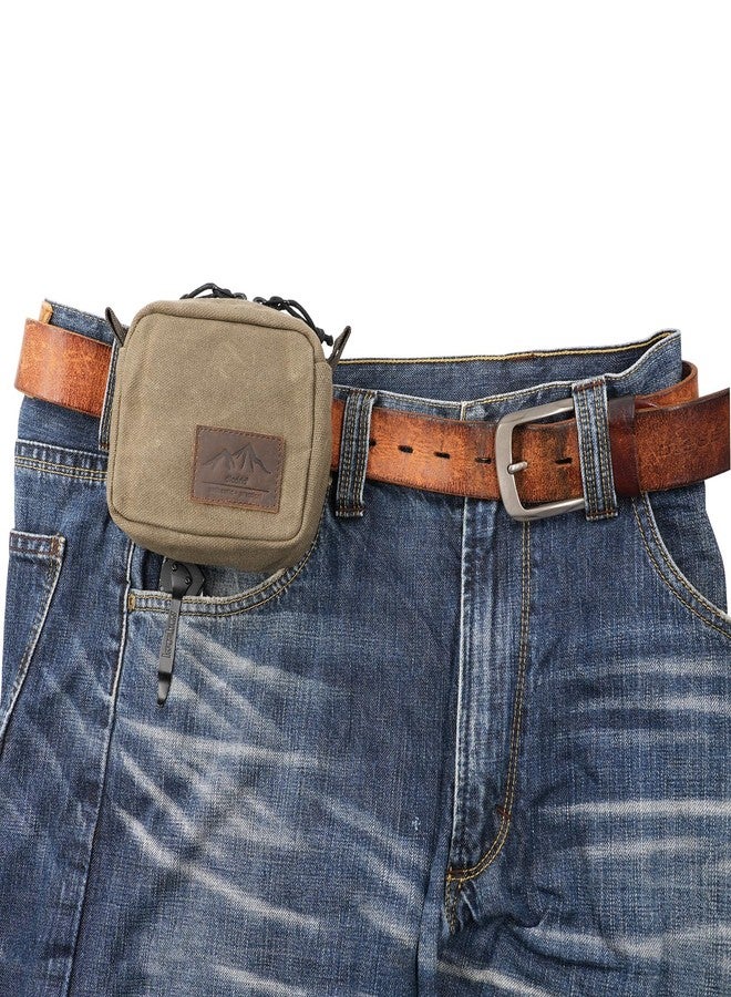 diodrio Belt Pouch for Men Women YKK Zippers EDC Pouch, Belt Bag Waist Pack for Traveling, Hiking, Outdoors, Water Resistant, Heavy Duty Waxed Canvas, Olive, Small - Image 1