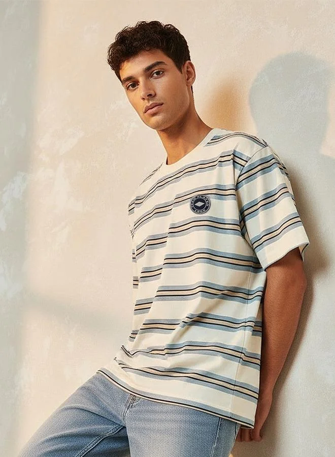 Lee Cooper Lee Cooper Regular Fit Crew Neck Short Sleeves Striped T shirt