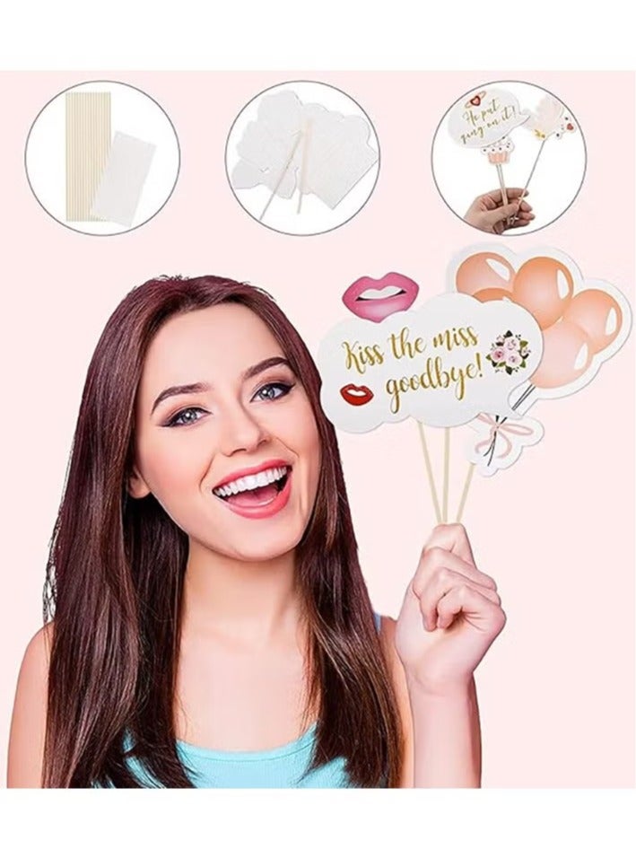 Wedding Bridal Shower Photo Booth Props, 23 Pieces Rose Gold Bachelorette Party Decorations Photo Booth for Bridal Shower Bride to Be Girls Night Out Hen Party Gift Accessories Wedding Favor Supplies - Image 4