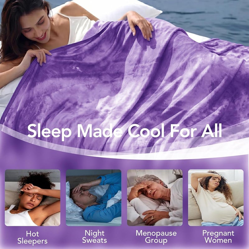Topcee Cooling Blanket 90''x90'' for Hot Sleepers, Arc-Chill Q-Max>0.35 Double Sided Cold Blankets for Night Sweats, Cool Soft Lightweight Summer Blanket for Sofa Bed Couch, Gifts for Women Queen - Image 4