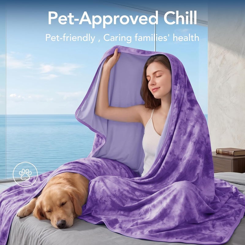 Topcee Cooling Blanket 90''x90'' for Hot Sleepers, Arc-Chill Q-Max>0.35 Double Sided Cold Blankets for Night Sweats, Cool Soft Lightweight Summer Blanket for Sofa Bed Couch, Gifts for Women Queen - Image 3