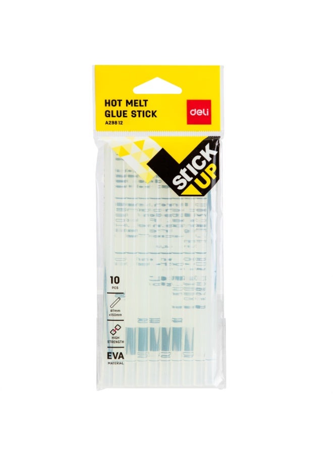 10-Piece Hot Melt Glue Stick Set, 7mm Clear Adhesive Sticks for Mini Glue Guns, Transparent