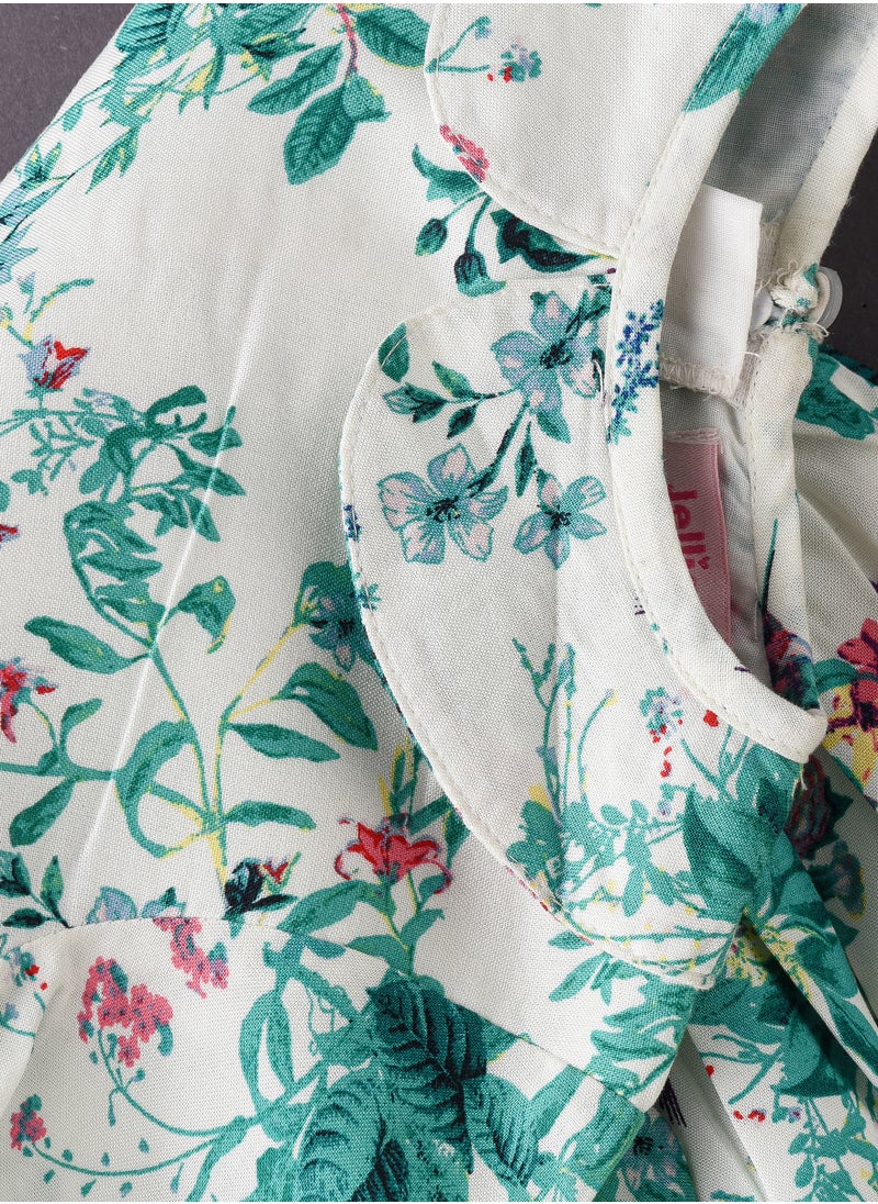 Jelliene Blooming Sunshine: Baby Girl's Floral Dress Comfort & Cuteness for Summer  - Image 4