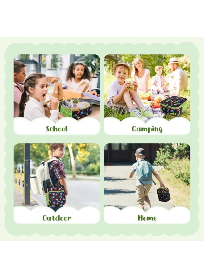 SänHahn Kids Lunch Box Insulated Soft Bag Mini Cooler Back to School Thermal Meal Tote Kit with Proof Water-resistant Lining for Girls, Boys (Black Car)  - Image 4