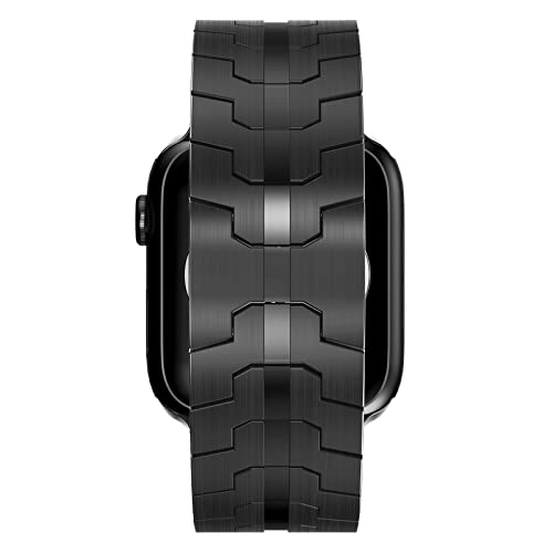 CHANCHY Stainless Steel Band Compatible with Apple Watch Band 42mm 41mm 40mm 38mm, Metal Strap with Folding Clasp for Apple Watch Series 11 10 9 8 7 6 5 4 3 2 1 SE SE2 SE3 for Men Women, Black - Image 5