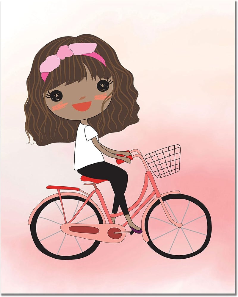 BigWig Prints Cute Black African American Girls Original Watercolor - Set of 6 (8 inches x 10 inches) Photos - Image 3