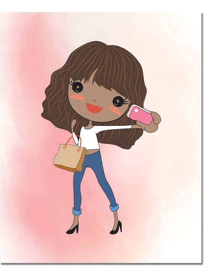 BigWig Prints Cute Black African American Girls Original Watercolor - Set of 6 (8 inches x 10 inches) Photos - Image 4