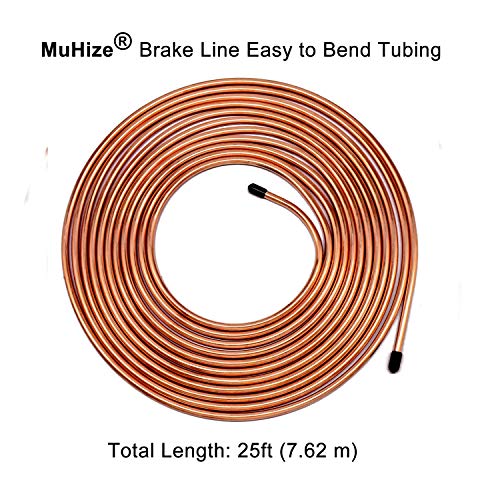 MuHize Upgraded Brake Line Tubing Kit - 25 Ft. of 3/16 Copper Coated Flexible Tube, Roll 25 ft 3/16" (Includes 16 Fittings) - Image 5
