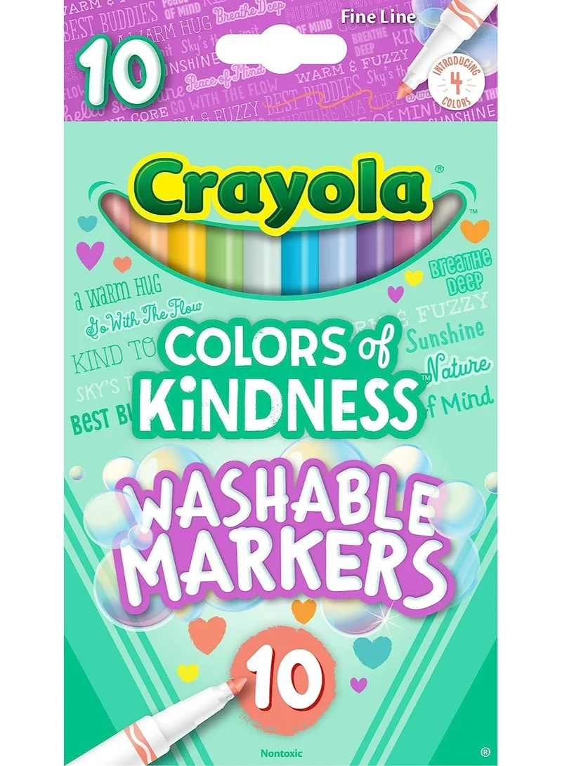 كرايولا Crayola - Colors of Kindness Special Edition Fine Tip Markers, School Supplies, 10 Count, Assorted Colors, Beginner Child and Up