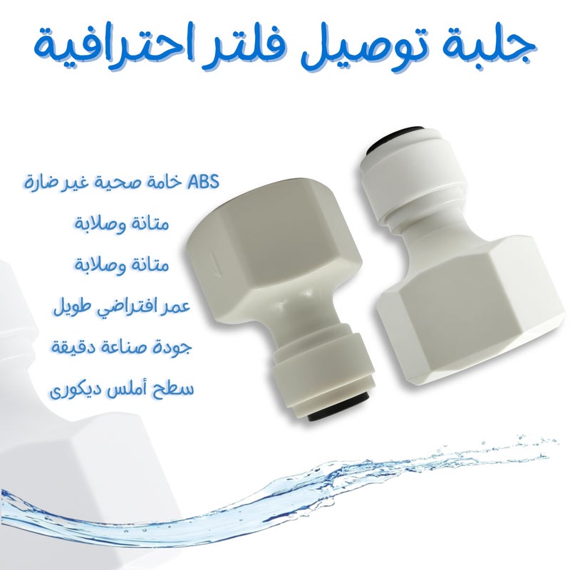 High Quality Bushing Water Filter Connector Quick Connector Leak Prevention Quarter Inch Press in Text "inch" Inner Thread Spare Parts Water Filters Refrigerators Irrigation White ABS Material (6) - Image 3