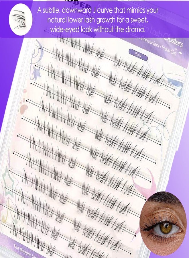DAODER Bottom Lash Clusters Self Adhesive, Pre Glued Lower Eyelash Clusters, Wispy Bottom Lashes Natural Look Clear Band J Curl For Under Eyeslashes 5-7mm (Black Fairy Angel) - Image 5