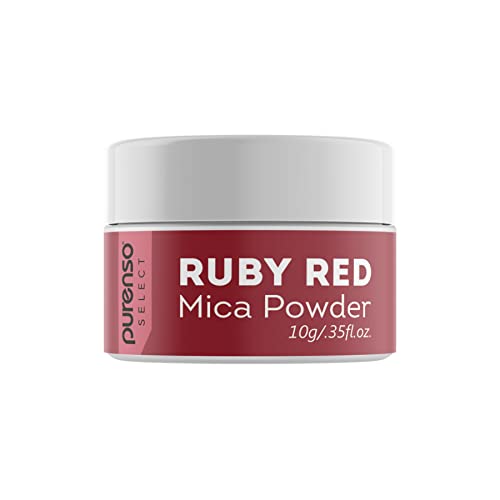 Purenso Select - Ruby Red Mica Powder Pigment, 10g I For Soap Making, Candle, Lip Gloss, Nails, Bath Bombs, Art Crafts, Resin - Image 1