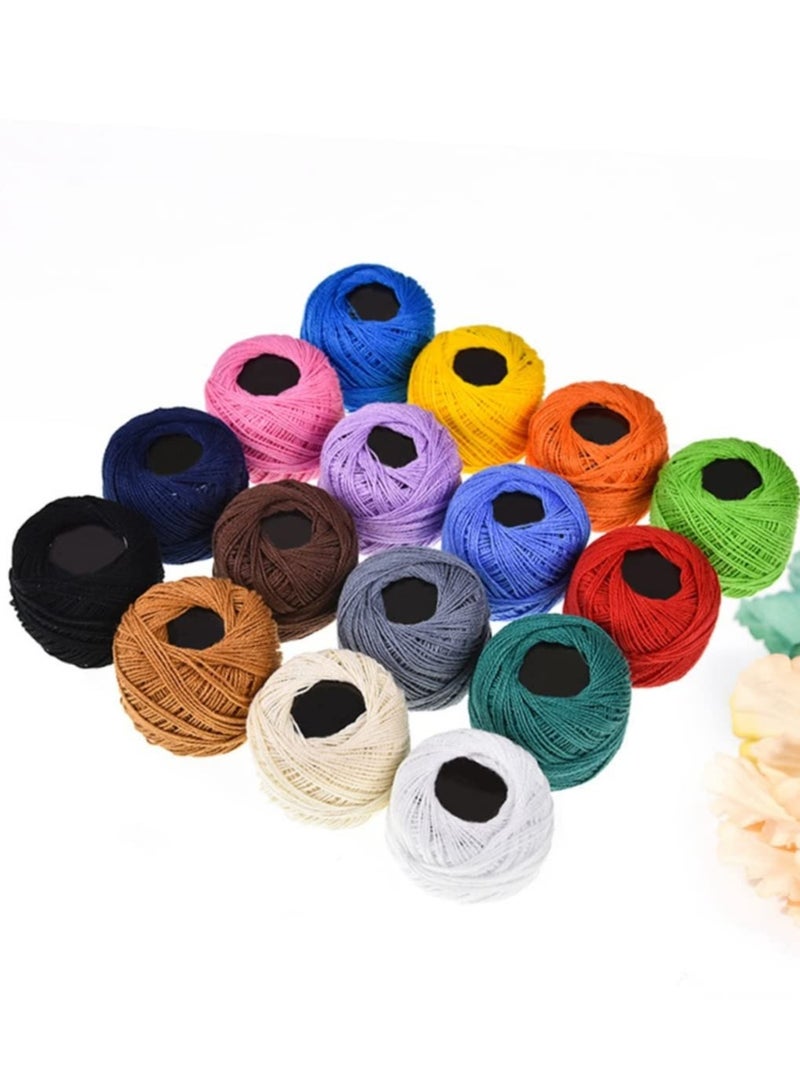 Embroidery Thread Multi-Color Cross Stitch Threads for Crochet Hardanger,16PCS - Image 1
