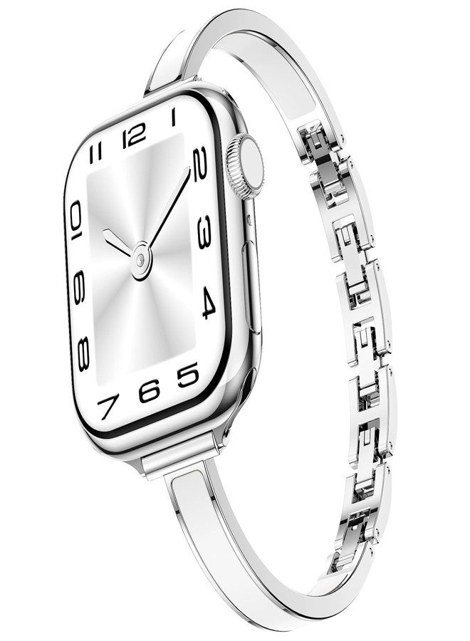 Mosonio Slim Bracelet Bands for Apple Watch Women, Elegant Thin Strap with Easy-Adjust Link Clasps, Compatible with Apple Watch Series 11/10 (42mm), Series 9/8/7 (41mm), Series 6/5/4/SE (40mm), Series - Image 1