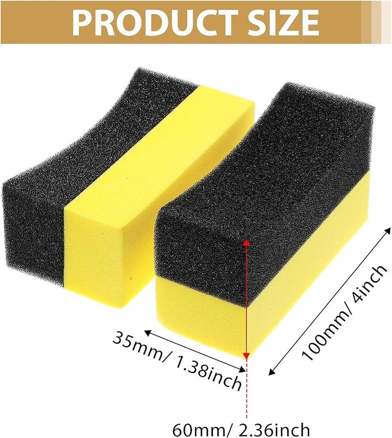 SYOSI 18 Pieces Tire Shine Applicator Pads, Tire Dressing and Polishing Sponge Set, Color Wax Buffing Pads for Tires, Car Glass, Painted Steel and Porcelain - Image 2