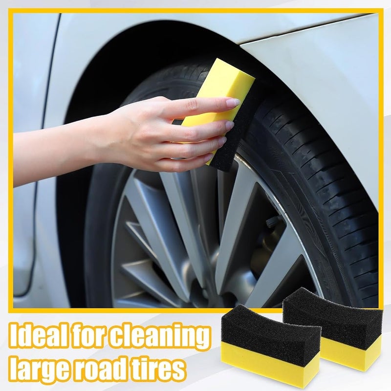 SYOSI 18 Pieces Tire Shine Applicator Pads, Tire Dressing and Polishing Sponge Set, Color Wax Buffing Pads for Tires, Car Glass, Painted Steel and Porcelain - Image 4