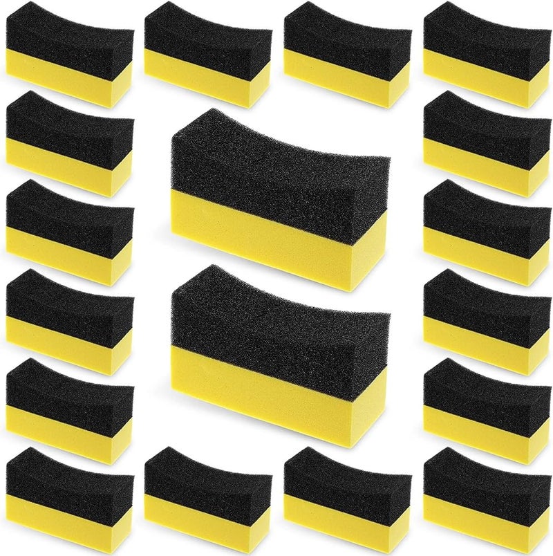 SYOSI 18 Pieces Tire Shine Applicator Pads, Tire Dressing and Polishing Sponge Set, Color Wax Buffing Pads for Tires, Car Glass, Painted Steel and Porcelain - Image 1
