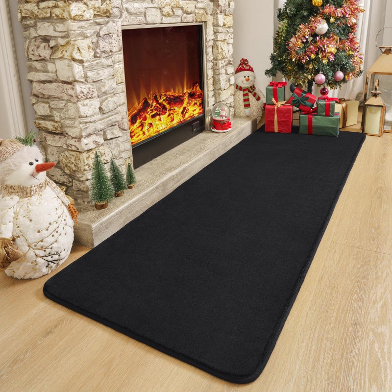 Amearea Modern Soft Hallway Runner Rug, 2x6 Feet Washable Runner Rugs for Hallway, Black Fluffy Rug Bedroom Bedside Rugs, Non Slip Memory Foam Rug Carpet for Entrance Kitchen Living Room Decor - Image 4