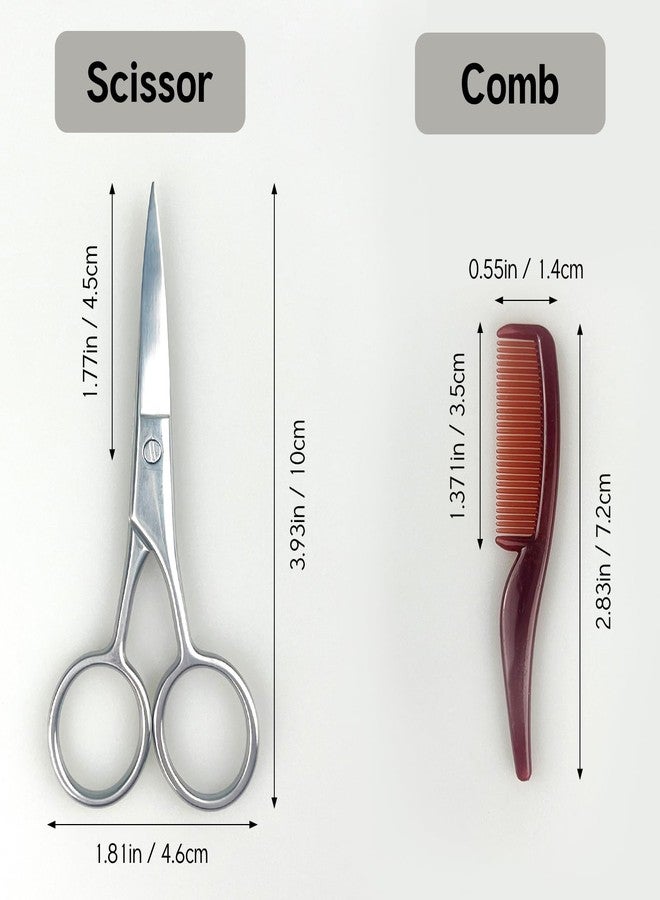 Jaasuee Mustache Grooming Set - Precision Mustache Scissors and Comb Kit for Men - Ideal for Travel, Includes Facial Hair Trimming Scissors and Moustache Comb - Image 3