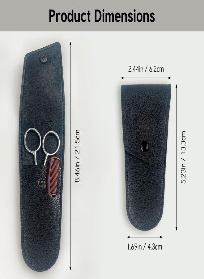 Jaasuee Mustache Grooming Set - Precision Mustache Scissors and Comb Kit for Men - Ideal for Travel, Includes Facial Hair Trimming Scissors and Moustache Comb - Image 2