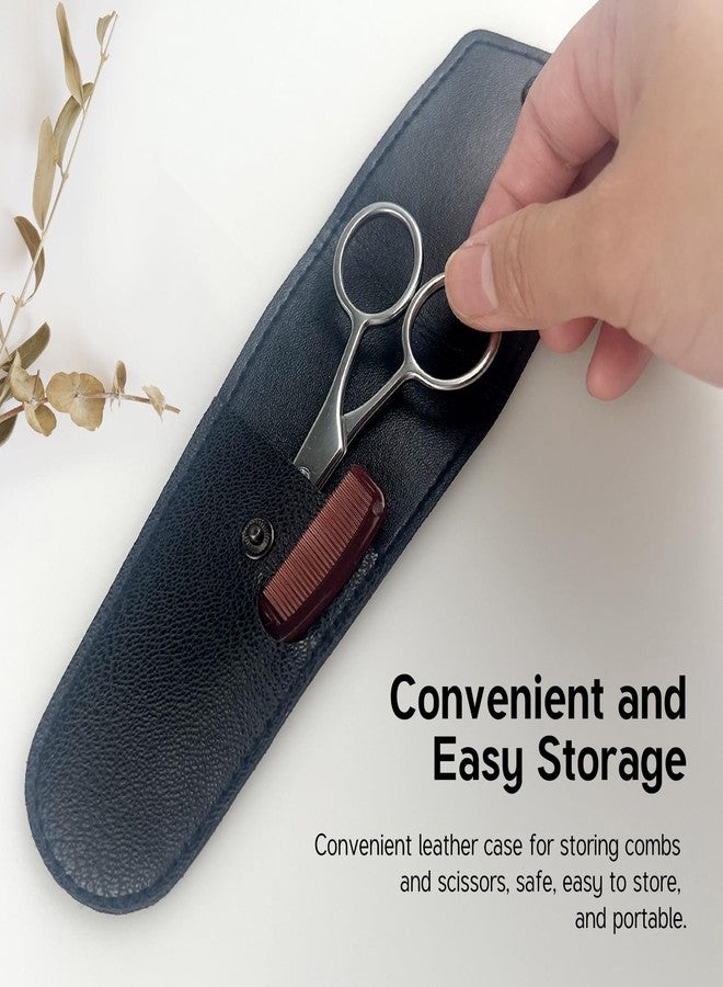 Jaasuee Mustache Grooming Set - Precision Mustache Scissors and Comb Kit for Men - Ideal for Travel, Includes Facial Hair Trimming Scissors and Moustache Comb - Image 5