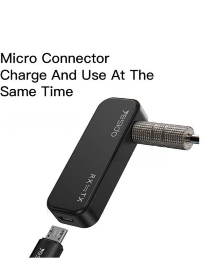 Yesido YAU25 2-in-1 Bluetooth 5.0 Transmitter & Receiver – Wireless Audio Adapter with AUX & USB – Low Latency, High-Fidelity Sound for Car, Home Stereo, TV & PC – Compact & Easy to Use - Image 4