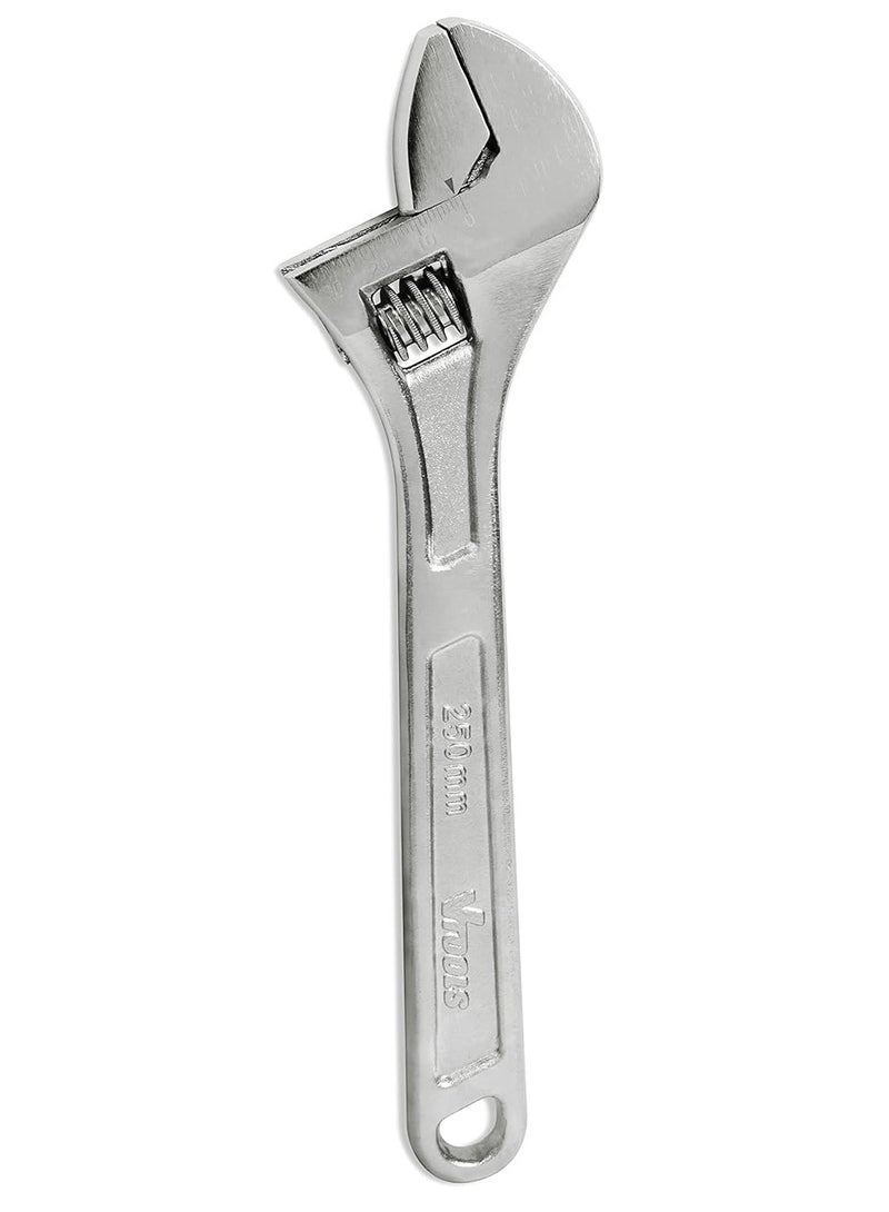 VTOOLS 10 Inch Cabon Steel Adjustable Wrench Extra Wide Jaw Opening Heat Treated Chrome Plated Drop Forged Vt2175 - Image 1