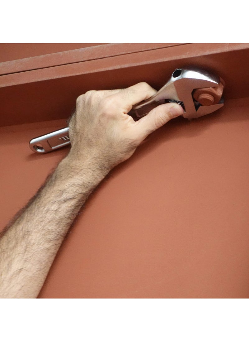 VTOOLS 10 Inch Cabon Steel Adjustable Wrench Extra Wide Jaw Opening Heat Treated Chrome Plated Drop Forged Vt2175 - Image 3