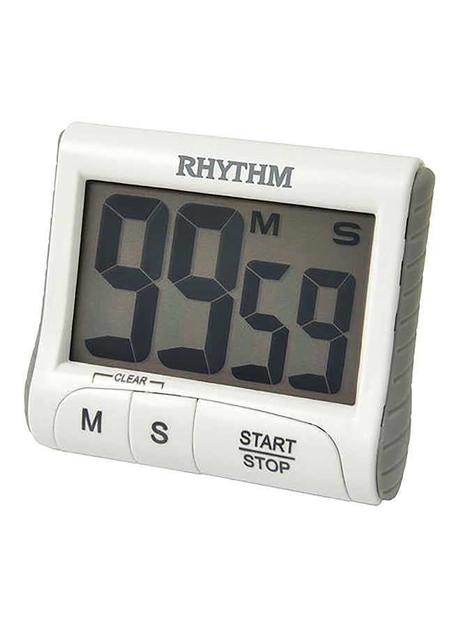 Rectangular Shape Table Top Countdown Digital Timer White and Grey 7 x 8.3 x 2.8 cm LCT106NR03