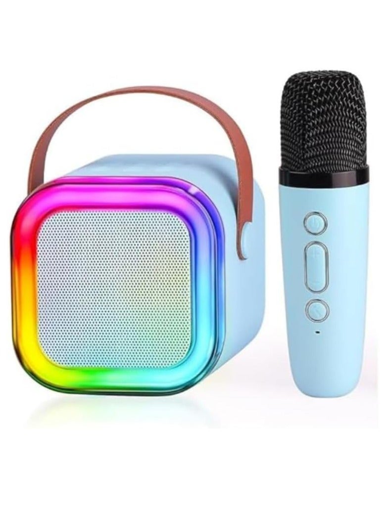 New K12 Speaker with Mic LED Color Lights Family Singing Wireless Portable Bluetooth with Microphone Loudspeaker - Image 1