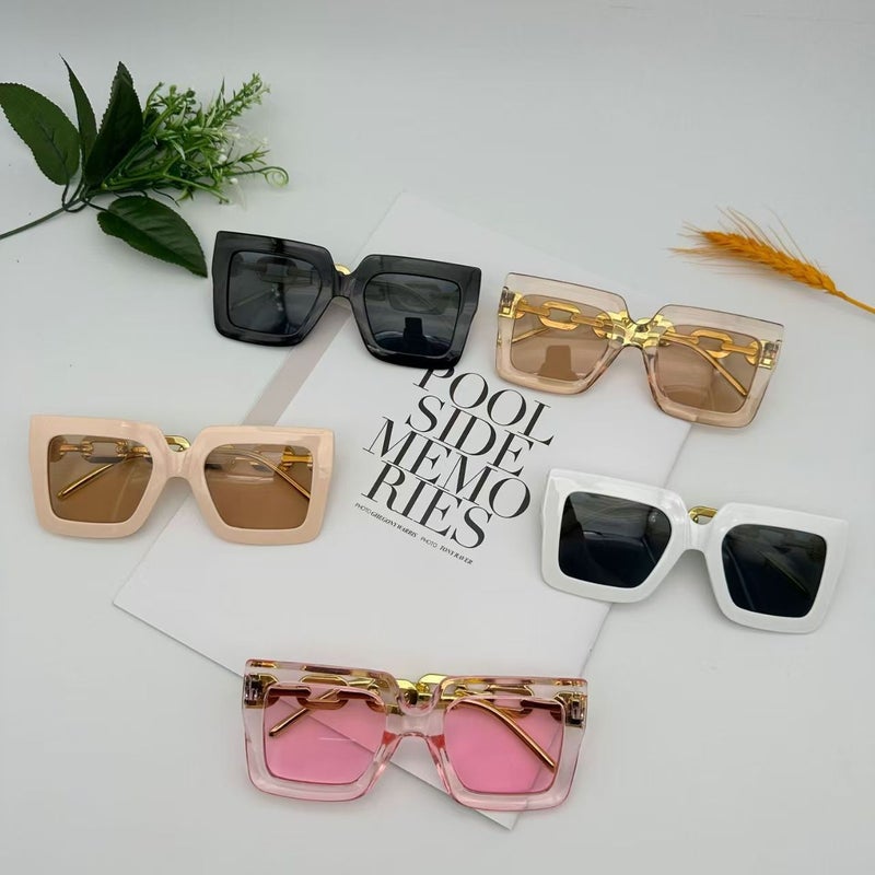 2025 Fashionable Square Sunglasses For Men And Women, Internet Celebrities, Versatile High-End Chain Sunglasses For Summer Outings, Anti-Uv - Image 5
