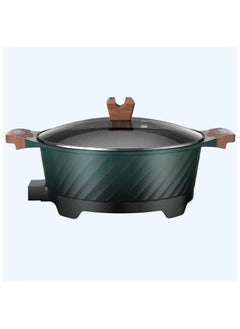 Generic Multifunction Electric Cooker with Glass Lid and Wooden Handle 8L - Large Non-Stick Electric Cooking Pan for Frying, Boiling, Steaming, and Stir-Frying, Energy-Efficient Cooker Bowl  - Image 1